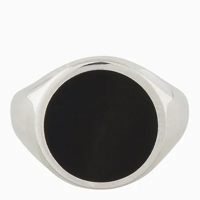 Nove25 Chevalier Tondo Smalto Nero Ring In Metal