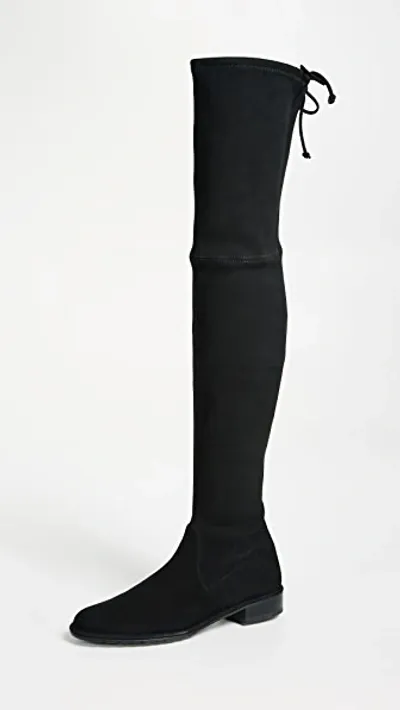 Stuart Weitzman Lowland Suede Over-the-knee Boots In Black