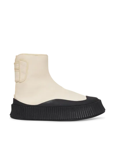 Jil Sander Canvas High-top Sneakers In Light Beige