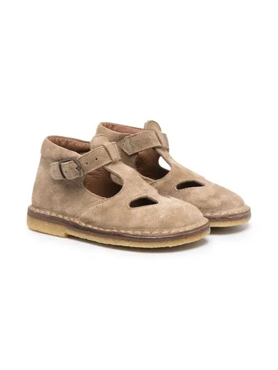 Pèpè Kids' Cut-out Leather Sandals In Neutrals