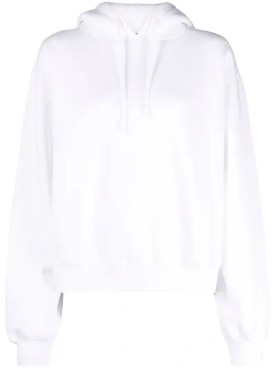 Alexander Wang T Logo-print Drawstring Hoodie In White