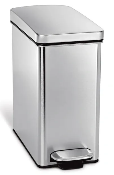 Simplehuman 10l Stainless Steel Slim Step Trash Can In Brushed