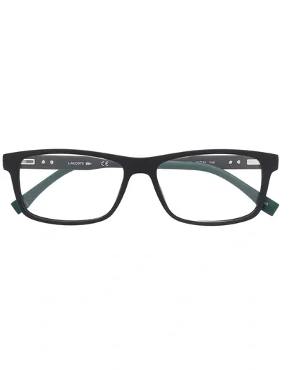 Lacoste Two-tone Rectangle-frame Glasses In Black