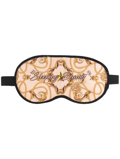 Philipp Plein Baroque-print Sleep Mask In Nude