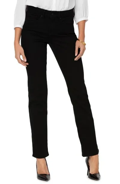 Nydj Marilyn High Rise Straight Leg Jeans In Black