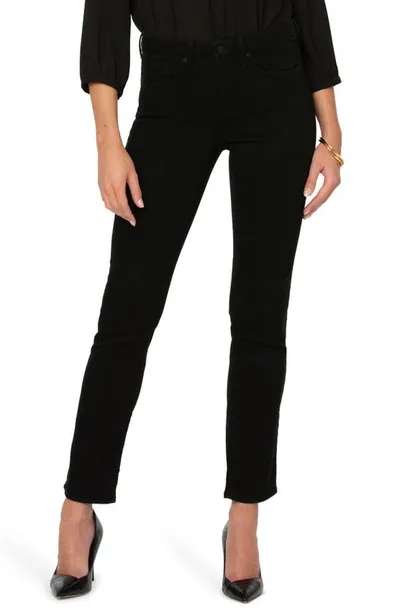 Nydj Sheri Rivet Side Slit Slim Ankle Jeans In Black