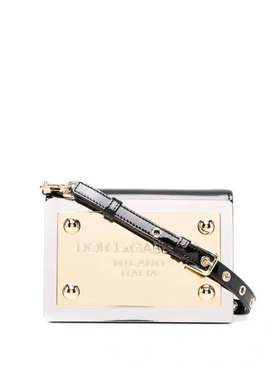 Dolce & Gabbana Logo-plate Clutch Bag In Black