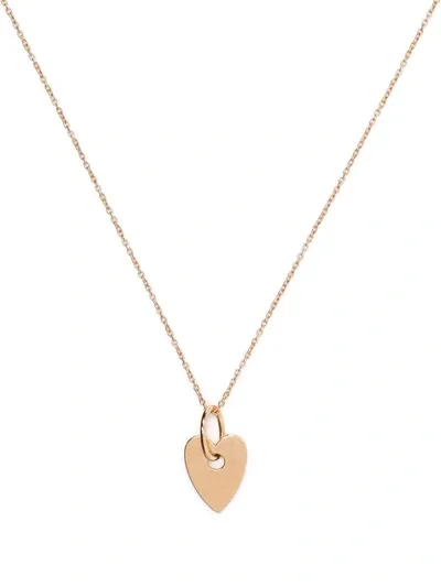 Ginette Ny 18kt Rose Gold Angèle Mini Heart Chain Necklace In 粉色