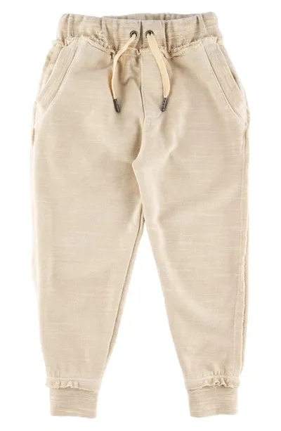 Miki Miette Kids' Ziggy Frayed Joggers In Oatmeal