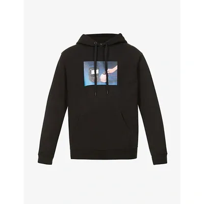 Msftsrep Battery Graphic-print Cotton-jersey Hoody In Black