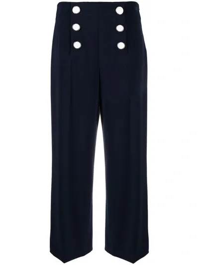 Boutique Moschino Double Breasted Cropped Trousers In Blue