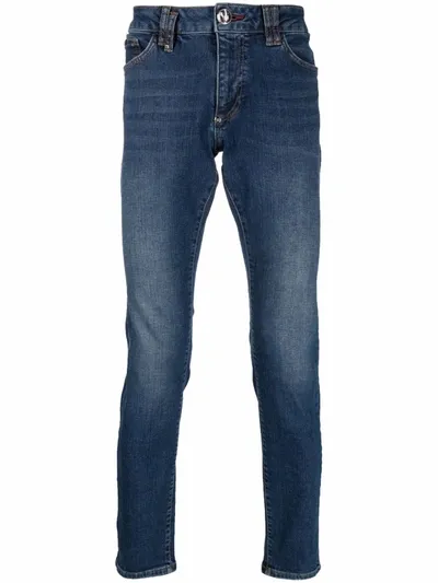 Philipp Plein Mid-rise Slim-cut Jeans In 蓝色