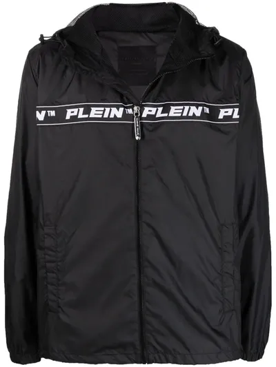 Philipp Plein Logo-print Windbreaker In Schwarz