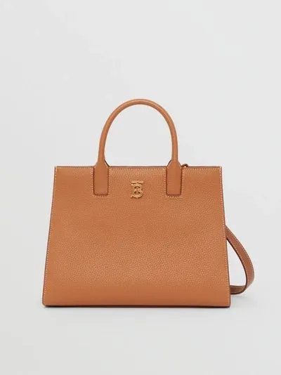 Burberry Grainy Leather Mini Frances Bag In Warm Russet Brown