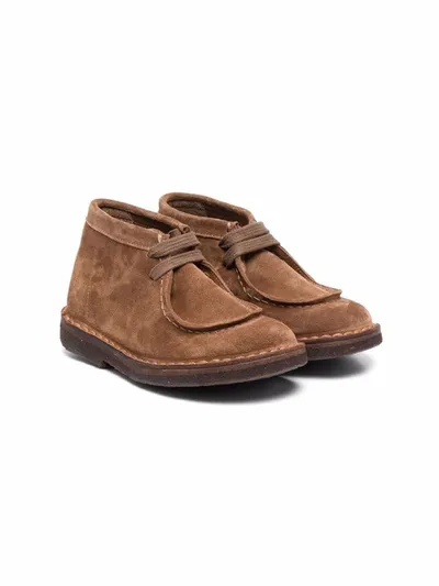 Pèpè Kids' Lace-up Ankle Boots In Brown