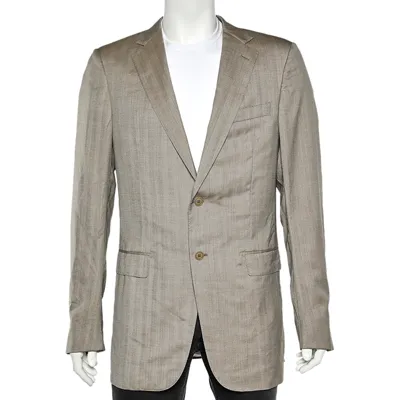 Pre-owned Ermenegildo Zegna Beige Wool Blazer L