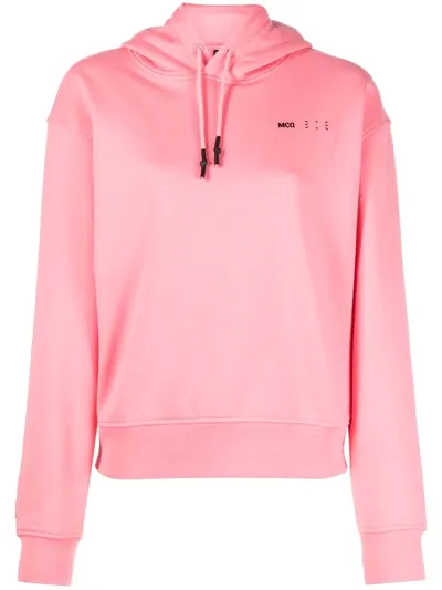 Mcq By Alexander Mcqueen Logo-print Hoodie In Rosa