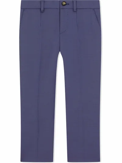 Dolce & Gabbana Kids' Tailored Wool-blend Trousers In Blue