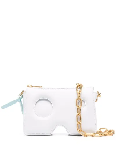 Off-white Burrow-20 Leather Shoulder Bag In Weiss