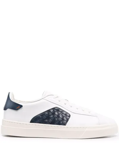 Santoni Panelled Low-top Sneakers In White