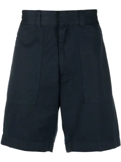 Vince Four-pocket Tonal-stitching Bermuda Shorts In Blue