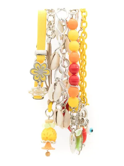 Amir Slama Multi-chain Stack Bracelet In Multicolour