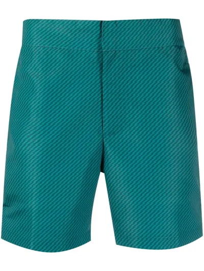 Frescobol Carioca Pepe-print Classic Swim Shorts In Green