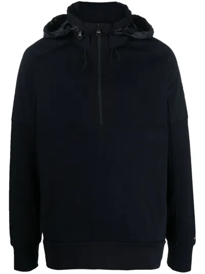 Tommy Hilfiger Short-zip Hooded Jacket In Blau