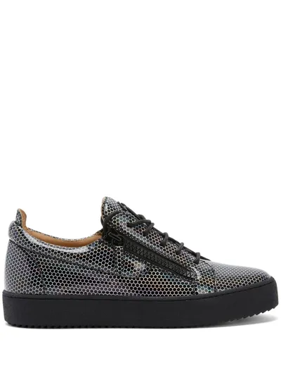 Giuseppe Zanotti Honeycomb-pattern Vinyl Shoes In Black