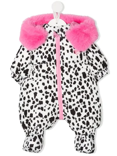 Chiara Ferragni Animal-print Padded Coat Babygrow In White