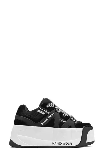 Naked Wolfe Slider Low-top Platform Skate Sneakers In Black