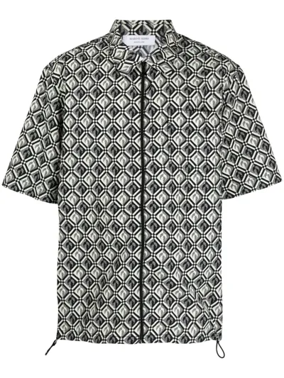 Marine Serre Black Zephyr Diamond Print Moon Shirt