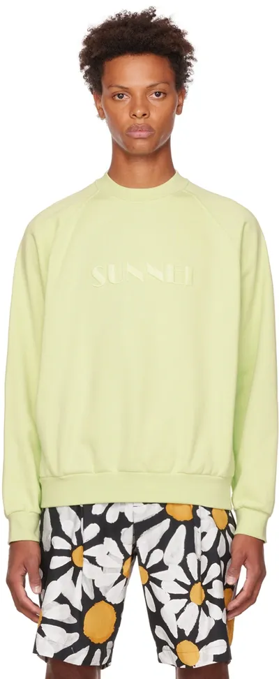 Sunnei Green Embroidered Sweatshirt