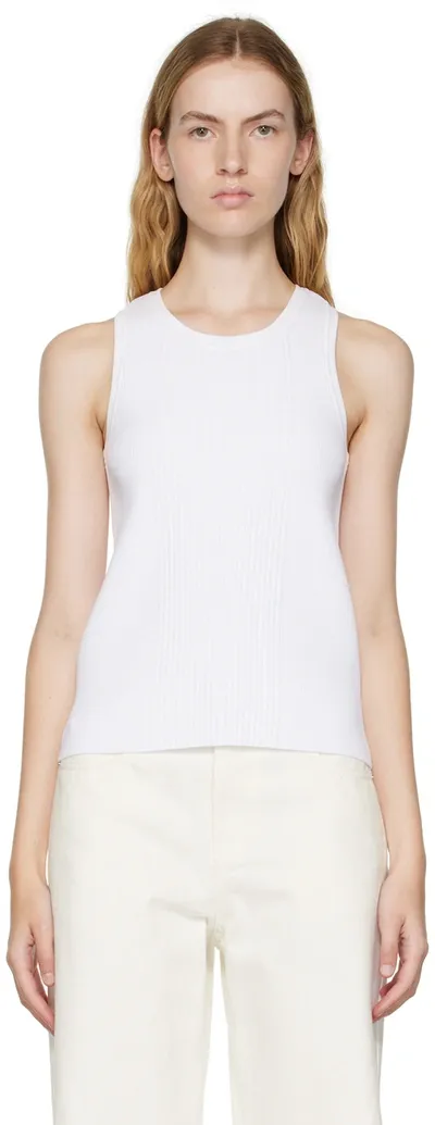 We11 Done White Racer Back Tank Top