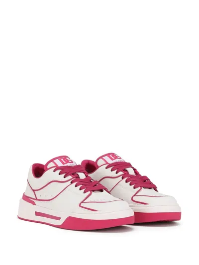 Dolce & Gabbana Calfskin New Roma Sneakers In Pink