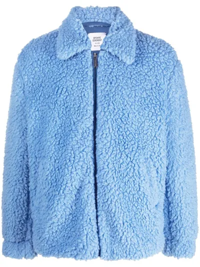 Opening Ceremony Faux-shearling Jacket In Sky Blue