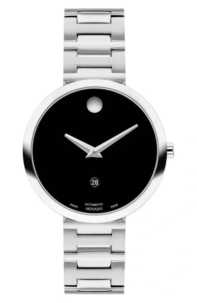 Movado Women's Museum Classic Swiss Automatic Silver-tone Stainless Steel Bracelet Watch 32mm