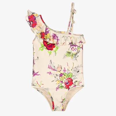 Zimmermann Kids' Girls Ivory Garden Floral Swimsuit