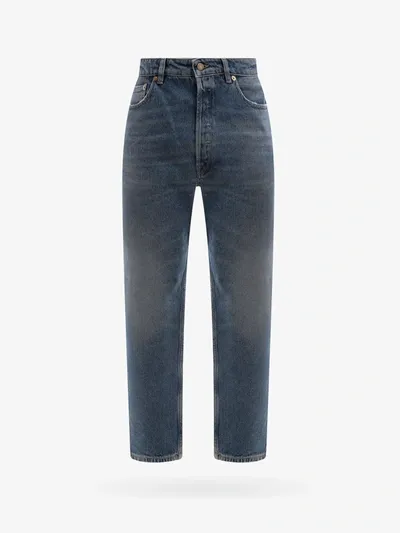 Golden Goose Blue Cotton Denim Straight Jeans In Grey