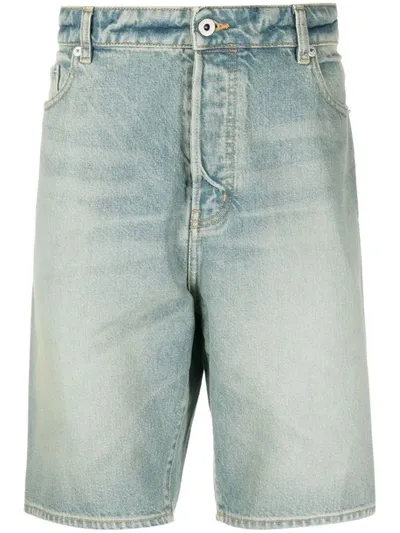 Kenzo Denim Shorts In Stone Bl Dirty Blue Denim