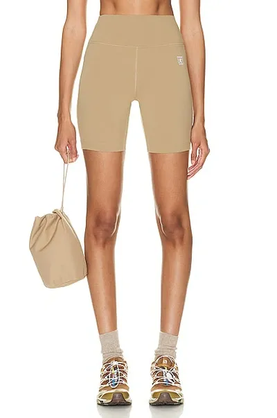 Sporty And Rich Logo-print Biker Shorts In Espresso White