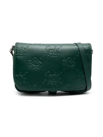 Gucci Kids' Gg Logo-embossed Shoulder Bag In Green