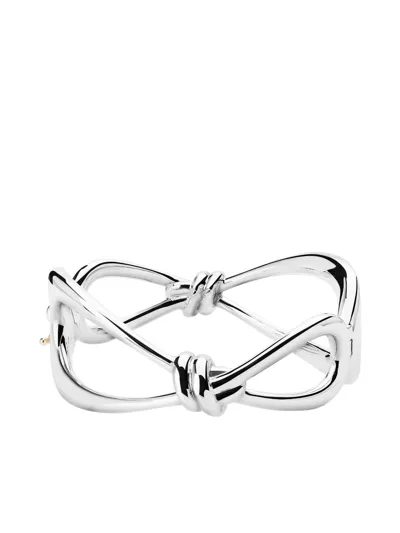 Tane México 1942 Knot-detailing Polished-finish Bracelet In Silver