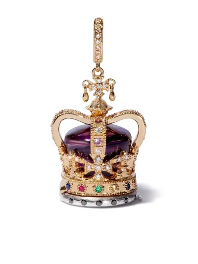 Annoushka 18kt Yellow Gold Diamond Coronation Crown Locket Charm