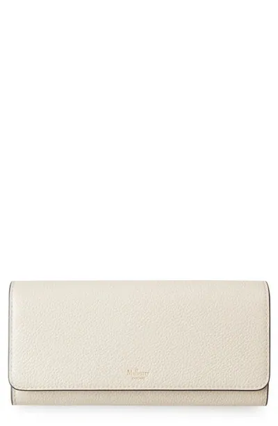 Mulberry Continental Classic Grain Wallet In White