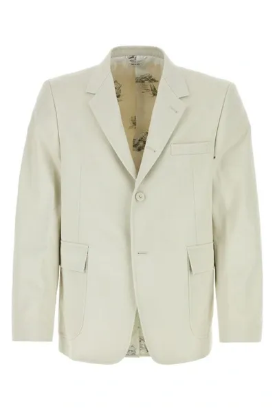 Thom Browne Man Chalk Cotton Blazer In White