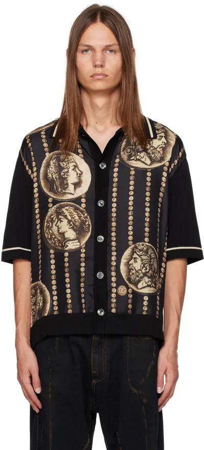 Dolce & Gabbana Black Paneled Shirt In S9000 Variante Abbin