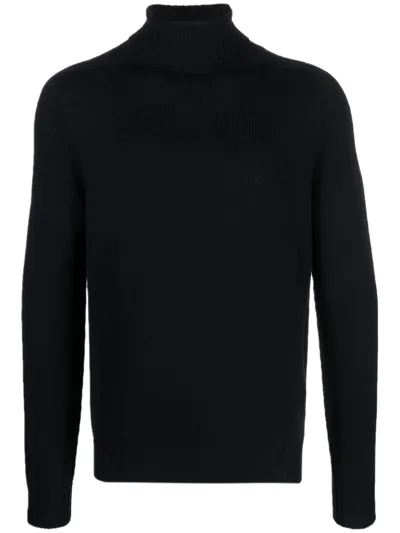 Dondup Roll-neck Wool Jumper In Blue