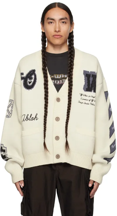 Off-white Cardigan Moon Vars In Beige Black