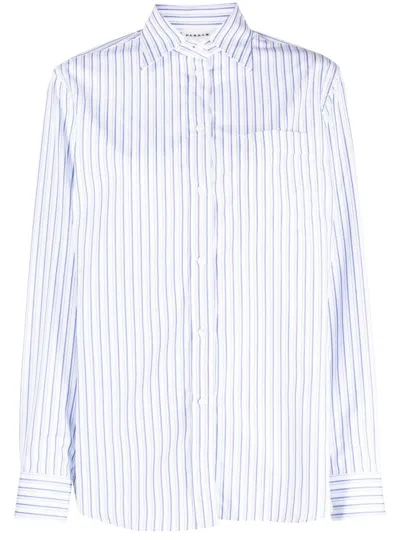 P.a.r.o.s.h Pinstriped Cotton-poplin Shirt In Blue